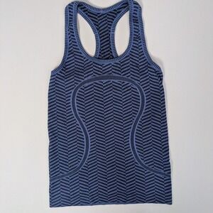 Lululemon Run Swifty Tank Top 6 M Racerback Heathered Harbor Gym
